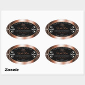 Luxueuze labels voor zwart-wit en Roos Gold Decor- (Vel)