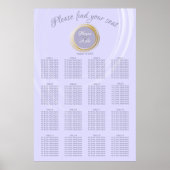 Luxueuze lavender met Gold Ring Seating Chart Poster (Voorkant)