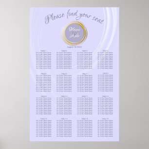Luxueuze lavender met Gold Ring Seating Chart Poster