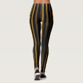 Luxueuze Leggings met zwarte en goudstrepen (Achterkant)