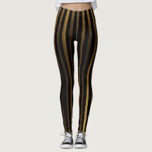 Luxueuze Leggings met zwarte en goudstrepen