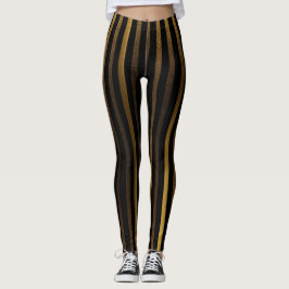 Luxueuze Leggings met zwarte en goudstrepen
