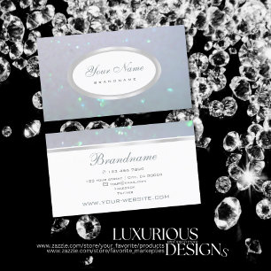 Luxueuze lichte blauwe mousserende Pearl Soft Glit Visitekaartje