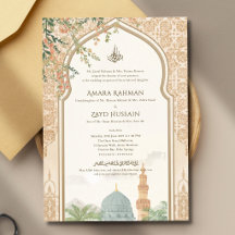 Luxueuze Masjid An-Nabawi Nikah Trouwuitnodiging