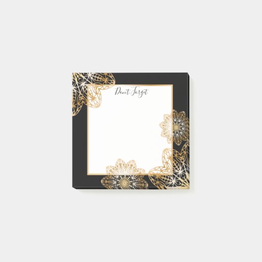Luxueuze metalen Faux Gold Mandalas Post-it® Notes (Voorkant)