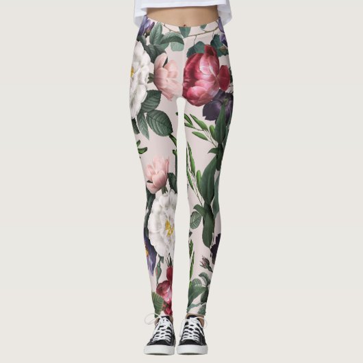 Luxueuze mode boho bloemen leggings (Voorkant)