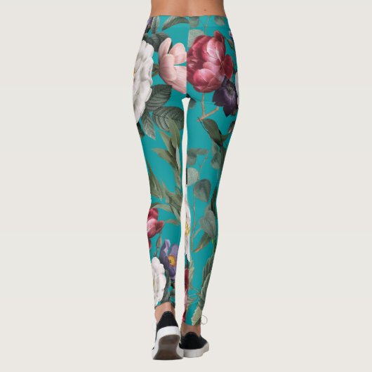 Luxueuze, modieuze zomertuintuinblauw leggings (Achterkant)
