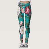 Luxueuze, modieuze zomertuintuinblauw leggings (Voorkant)