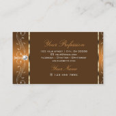 Luxueuze Oranje bruine Ornamenten Visitekaartje (Achterkant)
