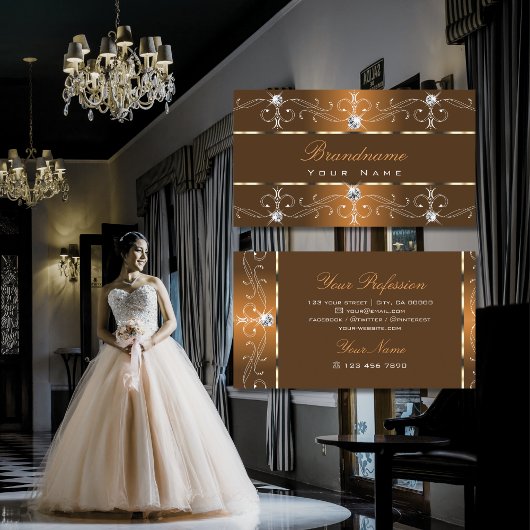 Luxueuze Oranje bruine Ornamenten Visitekaartje