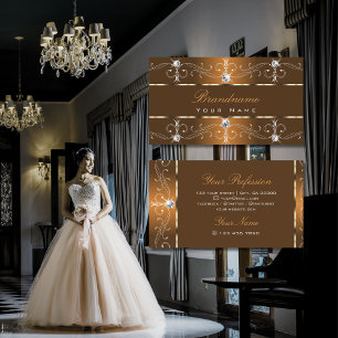 Luxueuze Oranje bruine  Ornamenten Visitekaartje