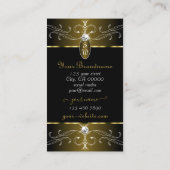 Luxueuze  Ornamenten monogram voor goud en zwart Visitekaartje (Achterkant)