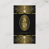 Luxueuze  Ornamenten monogram voor goud en zwart Visitekaartje (Voorkant)