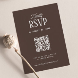 Luxueuze Oude Rijke Bruine Trouw RSVP Kaart Qr cod