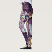 Luxueuze Paarse en goudmarmer-monogram Leggings (Links)