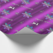 Luxueuze Paarse kerst Cadeaupapier (Hoek)