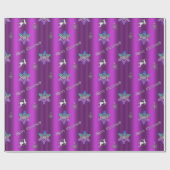 Luxueuze Paarse kerst Cadeaupapier (Vlak)