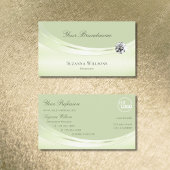 Luxueuze pasta Sage Green met Logo en diamant Visitekaartje