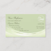 Luxueuze pasta Sage Green met Logo en diamant Visitekaartje (Achterkant)