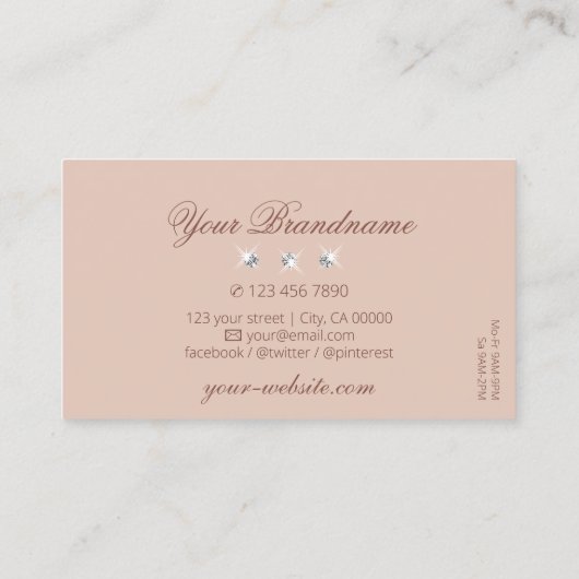 Luxueuze pasteelmaïskoraaldiamant visitekaartje (Achterkant)