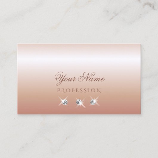 Luxueuze pasteelmaïskoraaldiamant visitekaartje (Voorkant)