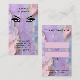 Luxueuze Pastel Marmer Wimperstylist Afspraakkaart Afsprakenkaartje