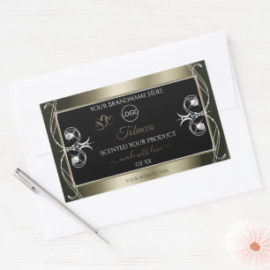 Luxueuze Platinum Black productlabels met Logo Rechthoekige Sticker
