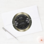 Luxueuze Platinum Black productlabels met Logo Ronde Sticker (Envelop)