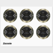 Luxueuze Platinum Black productlabels met Logo Ronde Sticker (Vel)