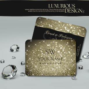 Luxueuze Platinum Glitter Luminous Stars Initialen Visitekaartje