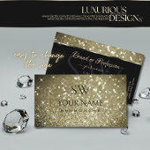 Luxueuze Platinum Glitter Luminous Stars Initialen Visitekaartje