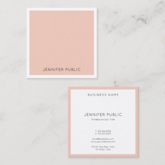 Luxueuze Premium Silk Moderne Legante Sjabloon Vierkante Visitekaartje (Voorkant / Achterkant)