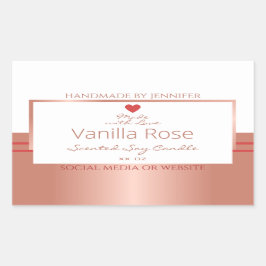 Luxueuze productverpakkingslabels Roos goudwit Rechthoekige Sticker