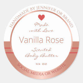 Luxueuze productverpakkingslabels Roos goudwit Ronde Sticker