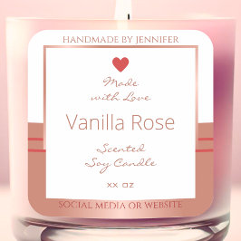 Luxueuze productverpakkingslabels Roos goudwit Vierkante Sticker