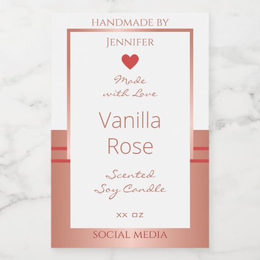 Luxueuze productverpakkingslabels Roos goudwit Voedselcontainer Etiket (Enkel label)