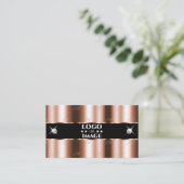 Luxueuze Roos Gold Black Sparkle Jewelen met Logo Visitekaartje (Staand voorkant)