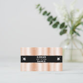 Luxueuze Roos Gold Black Sparkle Jewelen met Logo Visitekaartje (Staand voorkant)