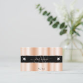 Luxueuze Roos Gold Black Sparkle Jewels Initialen Visitekaartje (Staand voorkant)