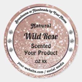 Luxueuze Roos Gold Glitter Jewels Product Labels
