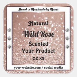 Luxueuze Roos Gold Glitter Jewels Product Labels