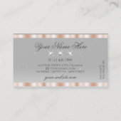 Luxueuze Roos Gold Light Grey Sparkle Jewels Visitekaartje (Achterkant)