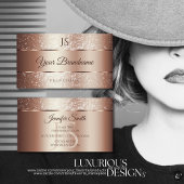 Luxueuze Roos Gold Sparkle Glitter en Initialen Visitekaartje