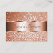 Luxueuze Roos goudkleurige glitterspatten Visitekaartje (Voorkant)