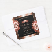 Luxueuze Rosegold- en Black-productlabels, Rozen Vierkante Sticker (Envelop)