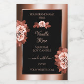 Luxueuze Rosegold- en Black-productlabels, Rozen Voedselcontainer Etiket (Enkel label)