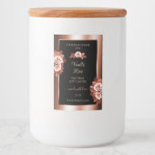 Luxueuze Rosegold- en Black-productlabels, Rozen Voedselcontainer Etiket (Voorkant)
