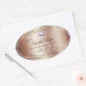 Luxueuze Rosegold Glitter-productlabels voegen Log Ovale Sticker (Envelop)