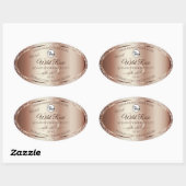 Luxueuze Rosegold Glitter-productlabels voegen Log Ovale Sticker (Vel)