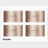 Luxueuze Rosegold Glitter-productlabels voegen Log Rechthoekige Sticker (Vel)